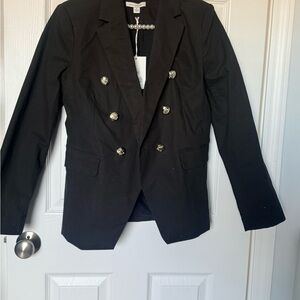 Elegant Black Double-Breasted Women's Blazer